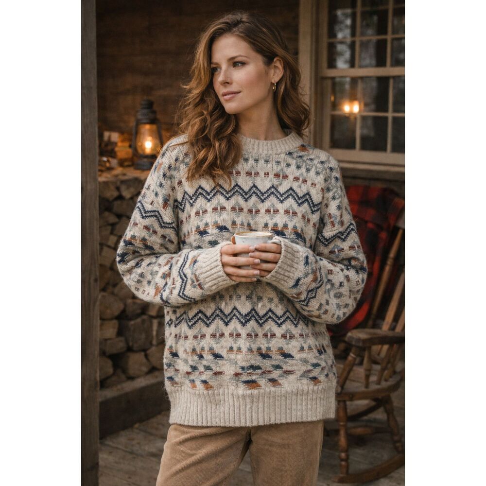 Vintage J.T. Beckett Fair Isle Sweater | Oversized  Knit Pullover | 70s unisex